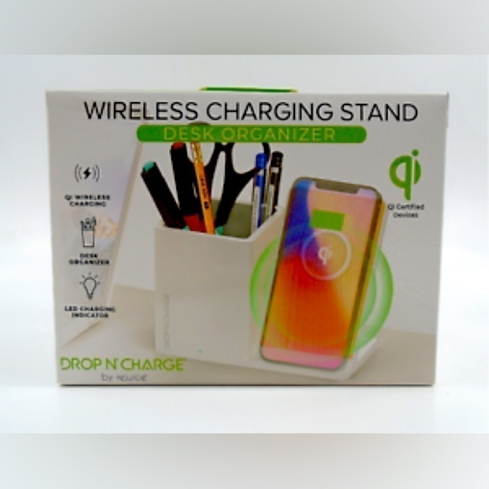 Drop n Charge by Rejuice Wireless Charging Station with Pen Holder Brand New